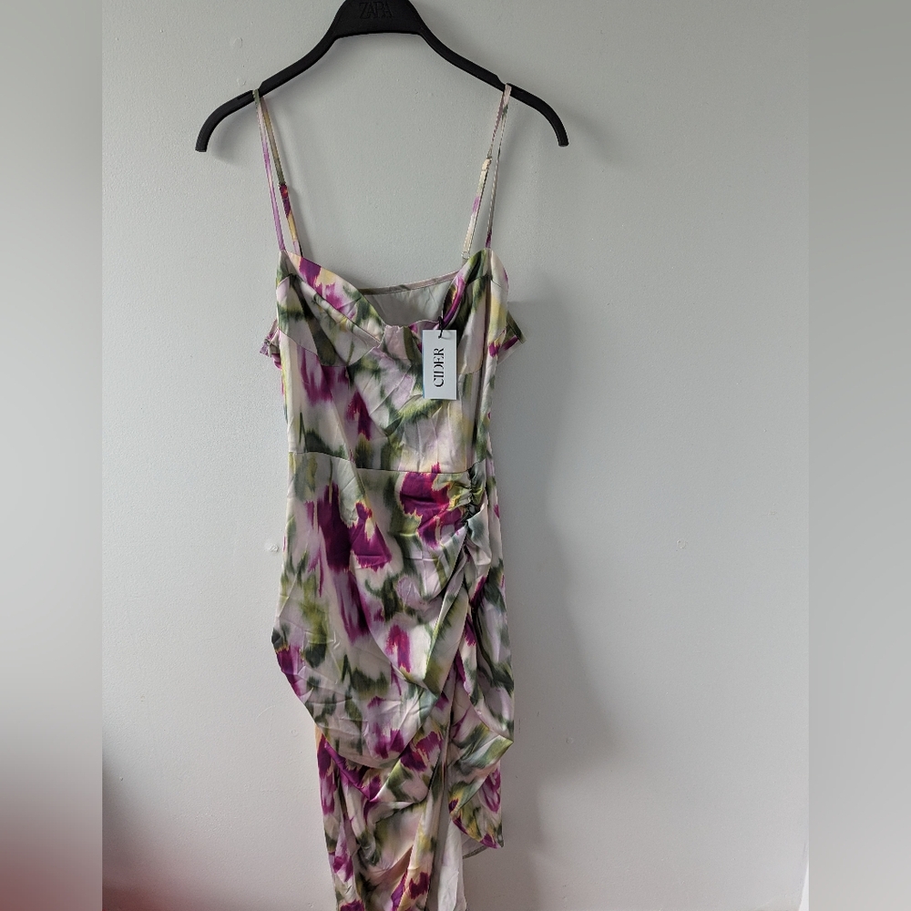 Cider Illusion Ruched Midi Dress NEW Size XL - Picture 8 of 11
